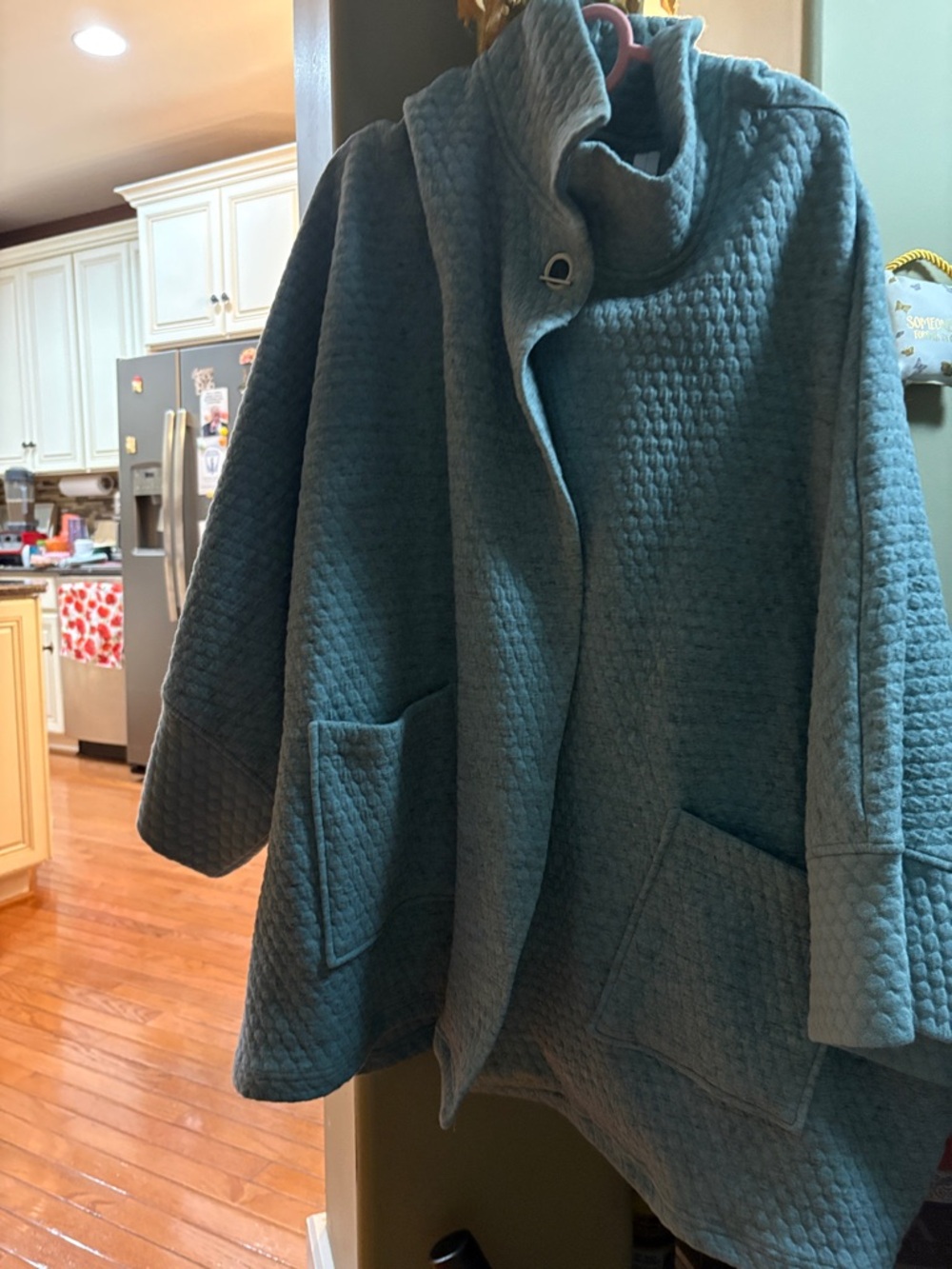 Women’s Quilted Pocket Coat Jacket in Teal
